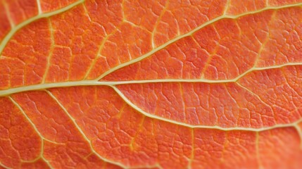 Obraz premium Detailed Close Up Of An Orange Leaf Vein Structure