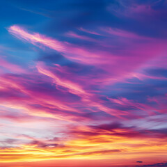 Fototapeta premium Vibrant Pink And Orange Sunset Sky