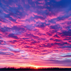 Obraz premium Vibrant Pink And Purple Sunset Sky