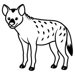 Minimalist Hyena Line Art Vector