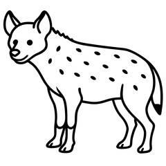 Minimalist Hyena Line Art Vector