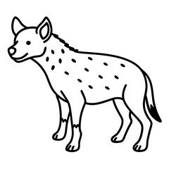 Minimalist Hyena Line Art Vector
