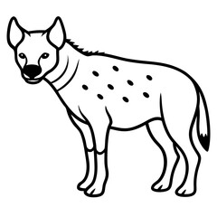 Minimalist Hyena Line Art Vector