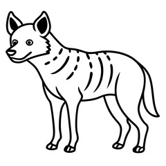 Minimalist Hyena Line Art Vector