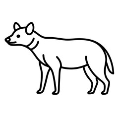 Minimalist Hyena Line Art Vector