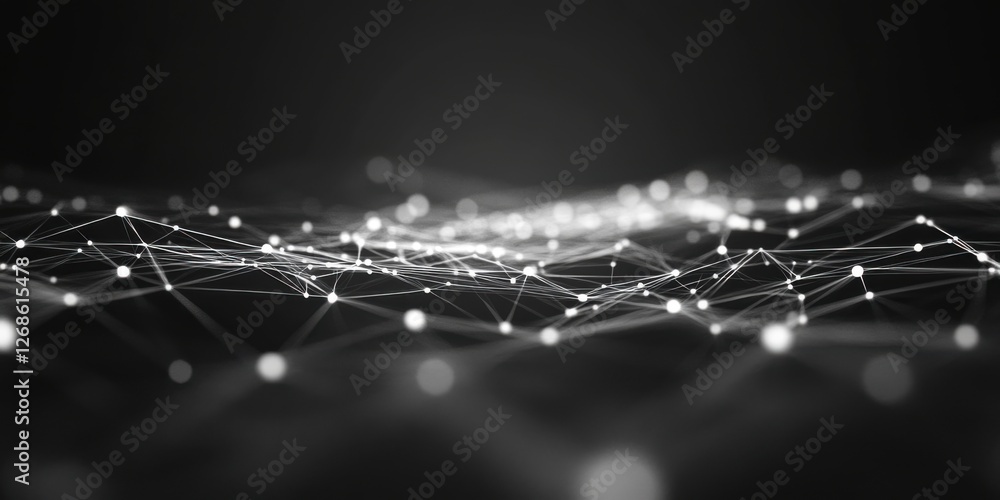 Poster abstract network connection digital data flow visualization technology background