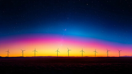 Vibrant Sunset and Starry Night Sky Over Rural Landscape