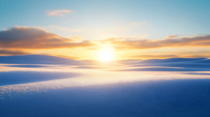Vibrant Sunset Over a Snowy Landscape