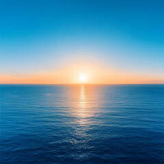 Fototapeta premium Vibrant Sunset Over Calm Ocean Waters