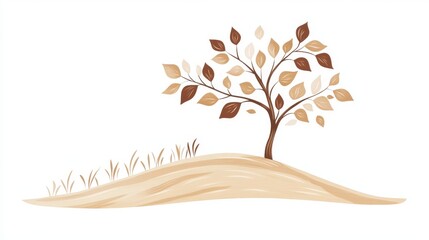 Obraz premium Artistic Silhouette of a Tree with Soft Gradients and Gentle Shadows