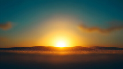 Fototapeta premium Vibrant Sunset Over Frosty Landscape