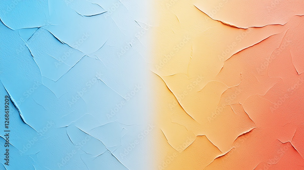 Poster textured gradient background blending blue and orange hues with abstract patterns in a vertical alig
