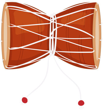 Lord Shiv damru musical instrument vector illustration for Maha Shivratri festival decoration