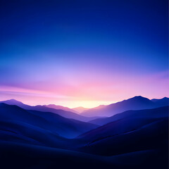 Obraz premium Vibrant Sunset over Silhouetted Mountains