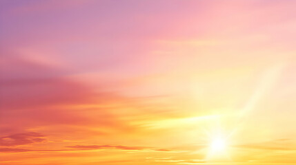 Obraz premium Vibrant Sunset Sky With Orange Pink And Purple Clouds