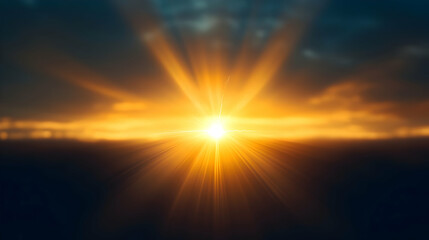 Vibrant Sunset with Golden Rays