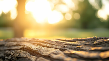 Obraz premium Warm Golden Sunlight on Tree Bark Texture
