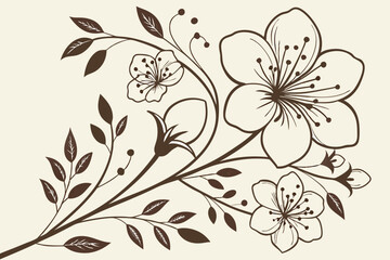 Monochrome floral designs in sepia tones for a vintage aesthetic.