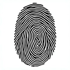 Detailed Black and White Fingerprint Illustration