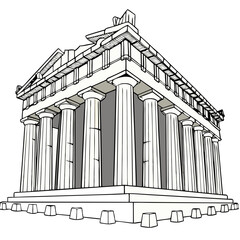 Parthenon Athens Vector Illustration - Classical Greek Landmark. Perfect for: Greece, Classical Architecture, Historic Landmarks