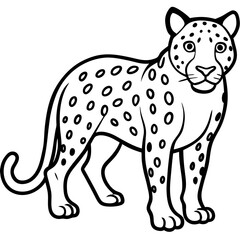Minimalist Jaguar Line Art Vector