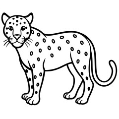 Minimalist Jaguar Line Art Vector