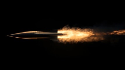 Fototapeta premium Missile Launch: A Fiery Streak Across the Night Sky