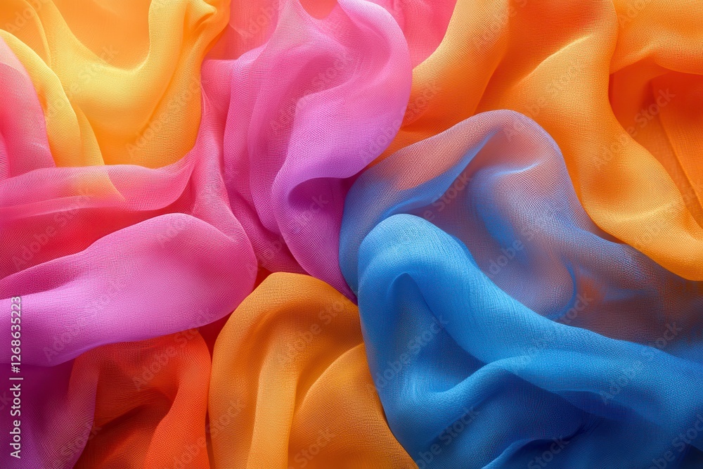 Aufkleber Fine Nylon Textures Create a Vibrant and Seamless Background With a Blend of Colors. Generative AI