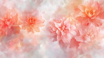 Soft watercolor flowers in pastel hues, evoking gentle beauty and serenity.