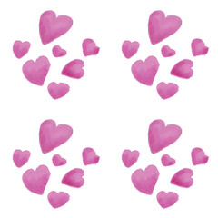 Heart Shape pattern Watercolor Illustration Romantic Artistic Design