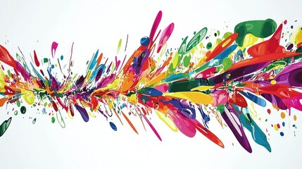 Fototapeta premium Abstract colorful paint splashes on white background
