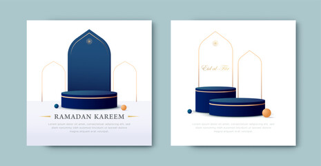 Naklejka premium sales template for social media posts special theme celebration of the holy month of ramadan and eid al-fitr. ramadan kareem, muslim big day celebration
