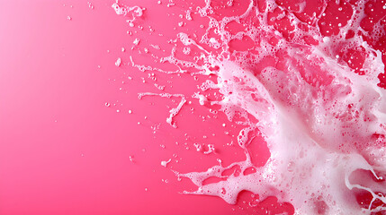 White Liquid Splash on Pink Background