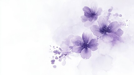A soft, watercolor illustration of delicate purple flowers, creating a serene and artistic ambiance.
