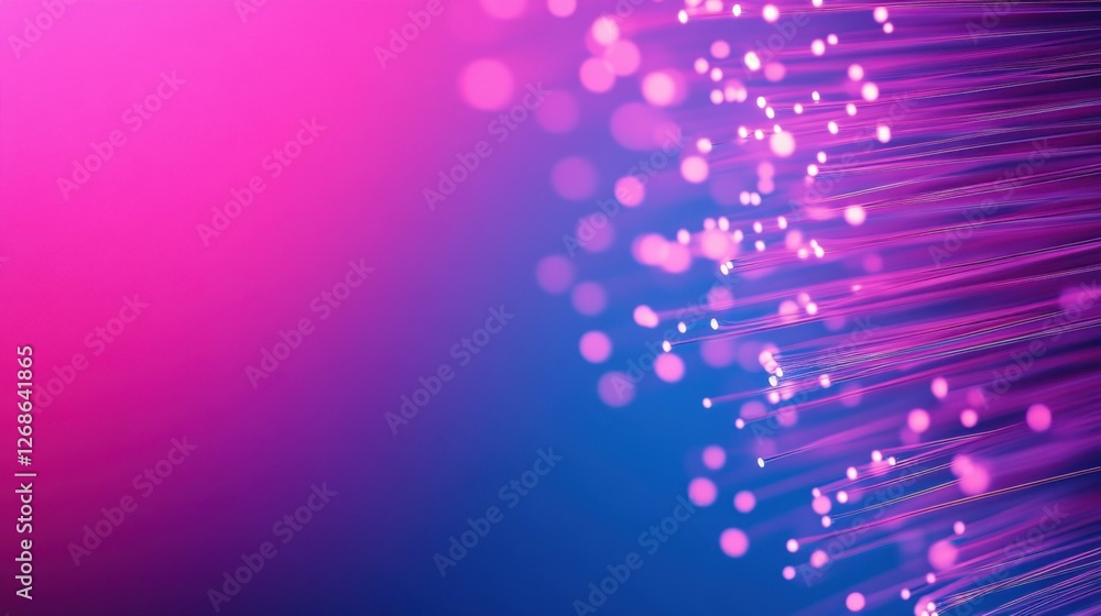 Poster a vibrant abstract background featuring pink and blue hues with glowing dots, creating a dynamic and