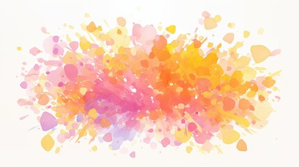 Fototapeta premium Abstract Watercolor Paint Splashes in Vibrant Pink Orange Yellow and Purple