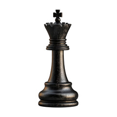 Fototapeta premium Detailed Close-Up of a Black King Chess Piece on a White Background Ideal for Game Strategy and Intellectual Challenge Representations
