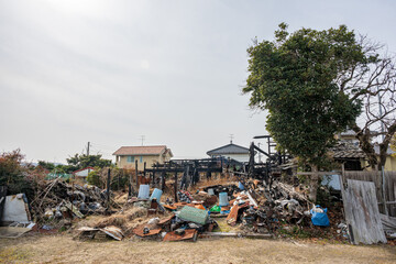 日本の岡山県岡山市庭瀬の歴史ある美しい風景