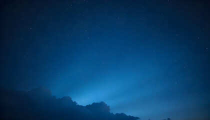 A blue sky with stars and clouds. The sky is dark and the stars are shining brightly. The clouds are scattered throughout the sky, giving it a sense of depth and movement, night background