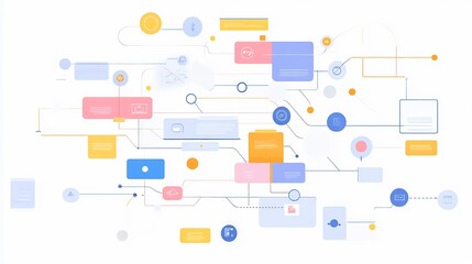 Abstract design showcasing the flow of strategic outreach campaigns focusing on segmentation targeting and personalization