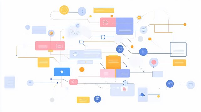 Abstract design showcasing the flow of strategic outreach campaigns focusing on segmentation targeting and personalization