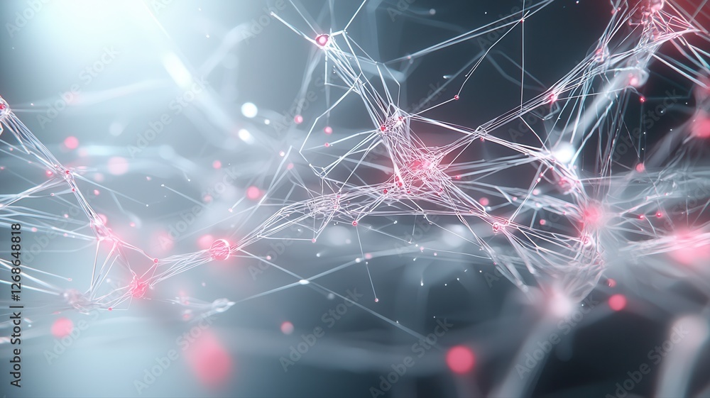 Poster abstract network background with glowing connections, representing digital communication and futuris