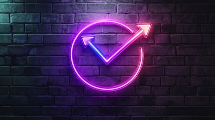 Neon Arrows on Brick Wall