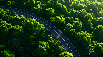 Winding Road Through Lush Green Forest