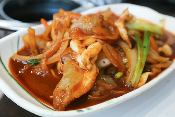 stir fried squid or stir fried spicy squid with onion