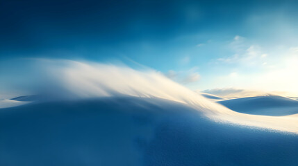 Obraz premium Windswept Snowdrifts Under a Blue Winter Sky