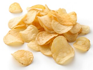 potato chips isolated on white