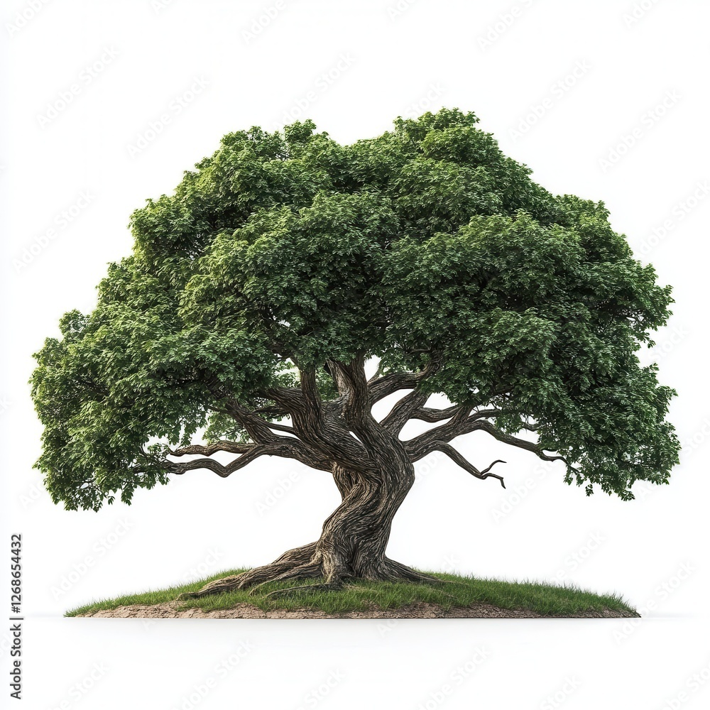 Poster realistic tree symbol isolated on a white background with no additional elements or distractions