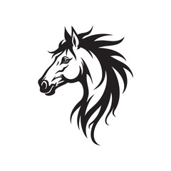 Stylized Horse Head Silhouette Vector Art Design