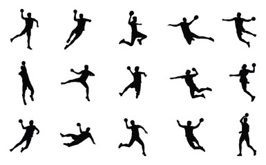 Male handball player silhouette